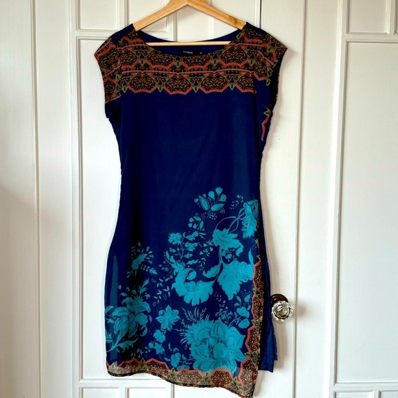 DESIGUAL Women Asymmetric Knee-Length Dress Size UK:38 size medium fully lined - Picture 5 of 17